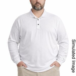 FootJoy FJ Mens XXL White Long Sleeve Golf Polo Shirt Stretch Performance